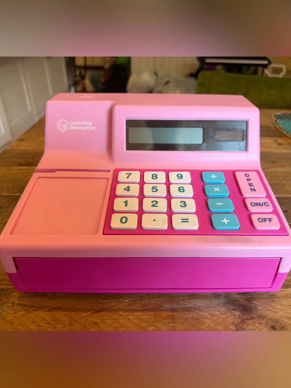 Kids Pink Play Cash Register Toy - Learning Resources